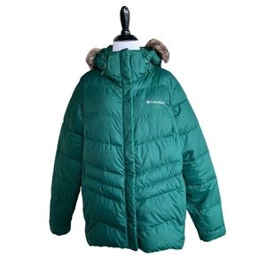 Columbia Women's Peak to Park Insulated Snow Ski Winter Green Puffer Jacket L